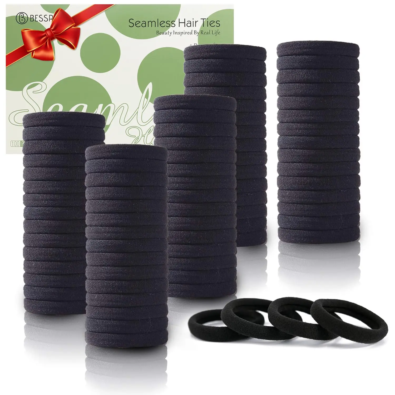 Women's 100PCS Colorful Seamless Elastic Hair Ties - No Damage, Stretchy Bands for Thick & Thin Locks, Daily Braid Accessories