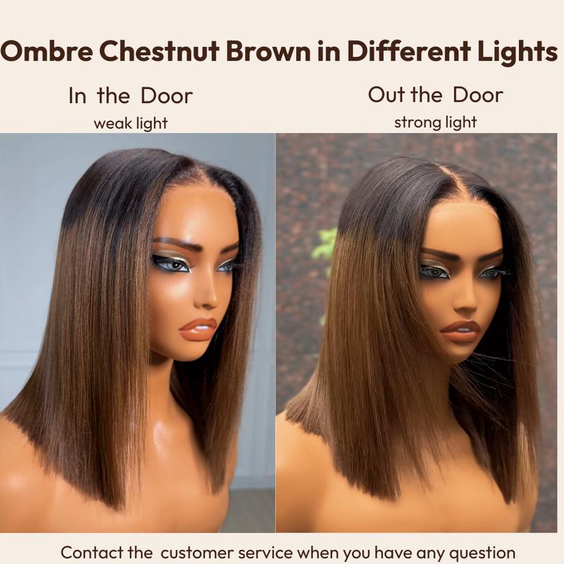 UNice Glueless Yaki Straight Short Bob Wig Pre-cut 7x5 HD Lace Human Hair Wigs with Bleached Knots Beginner Friendly Natural Hairline ##tiktokshopjumpstartsale