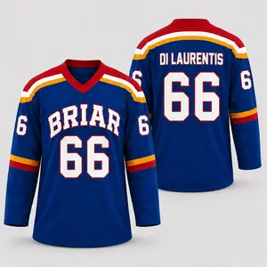 Custom Off Campus Senior Pro White Hockey Jersey Shirt | Briar University Graham/Logan/Tucker/Di Laurents Jersey Shirt