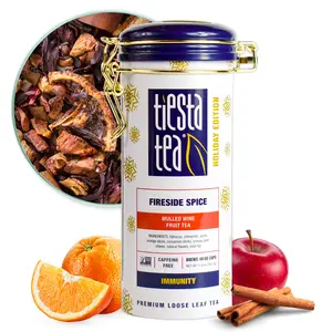Tiesta Tea | Fireside Spice | Mulled Wine Herbal tea | Premium Loose Leaf Blend | Non Caffeinated | Make Hot or Iced Fruit Beverage