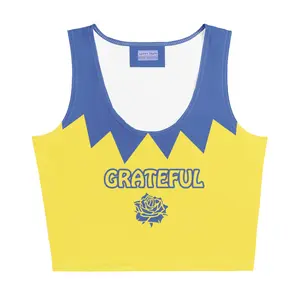"The Golden Road" Yellow Bear All-Over Print Crop Top