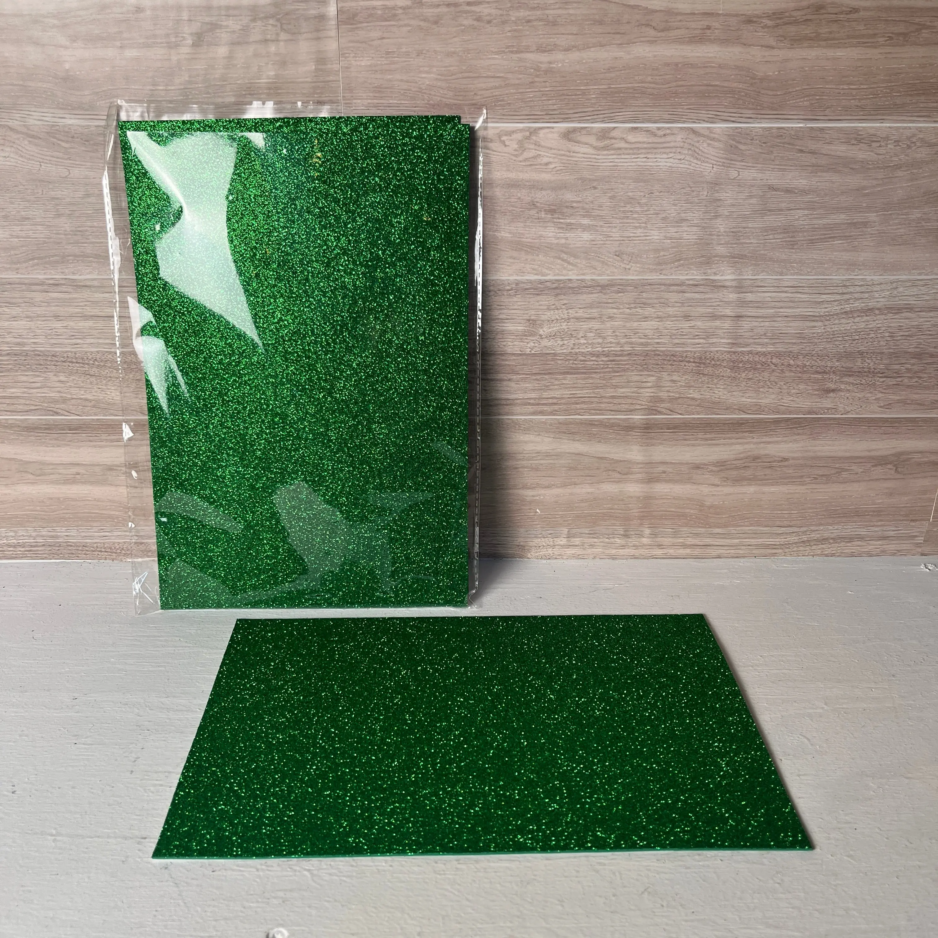 8X12 Emerald Green Glitter Self-Adhesive Foam Sheets (5pack)