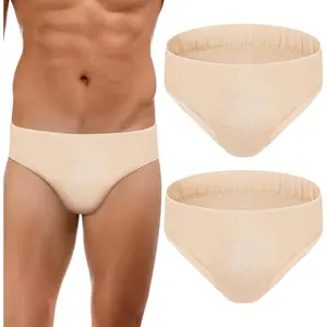 2 Pcs Men's Full Seat Elastic Dance Belt Dance Underwear Brief for Male Ballet Cosplay