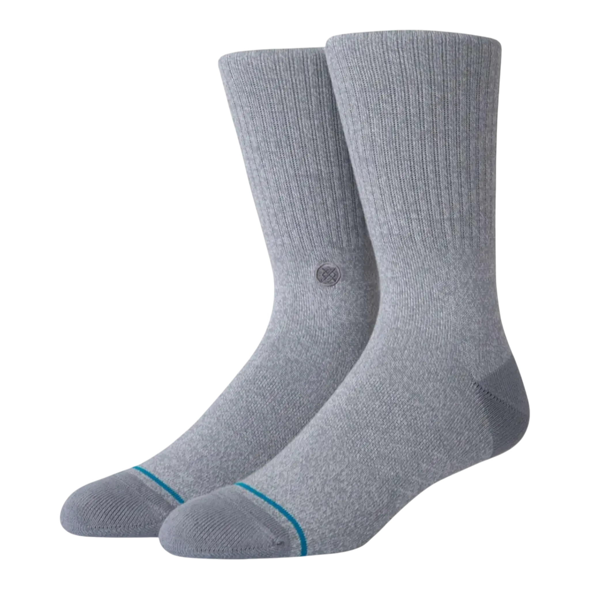 Stance Icon Classic Crew Socks in Grey Heather | Men's