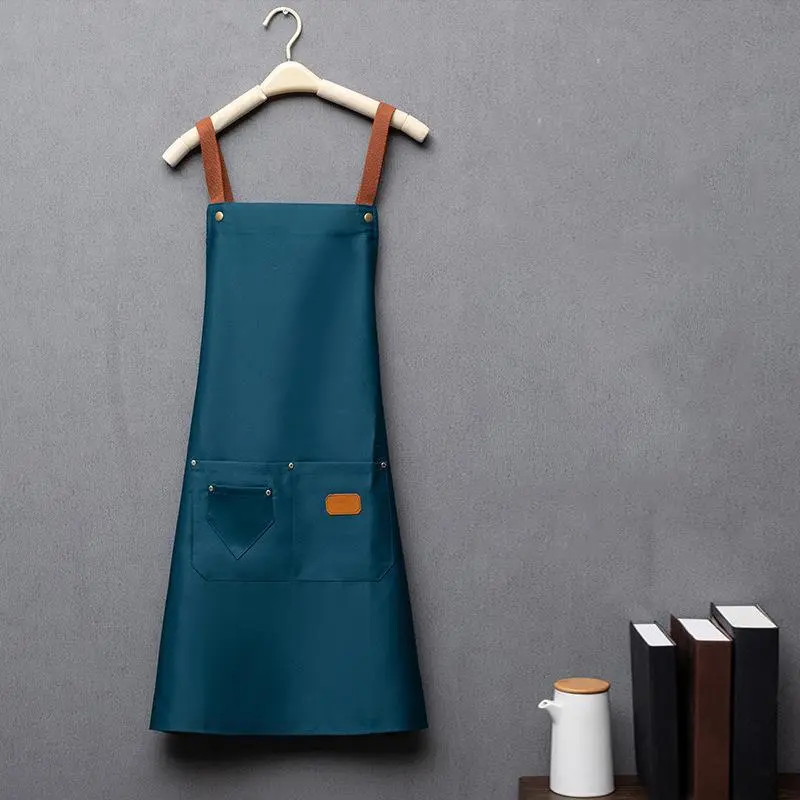 Household Kitchen Apron, 1 Count Brown Apron for Cooking Catering Coffee Shop with Cross Straps, Dirt Resistant Apron, Coffee Leader Apron, Kitchen Cooking Aprons