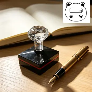 Crystal Handle Light-Sensitive Stamp, Auto-Ink Journal Stamp, Calendar Theme Decorative Stamp, Ideal for Journals, Planners, Crafts, High Aesthetic Value Stationery