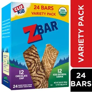 Zbar - Chocolate Chip and Iced Oatmeal Cookie - Variety Pack - Soft Baked Whole Grain Snack Bars - USDA Organic - Non-GMO - Plant-Based - 1.27 oz. (24 Count)
