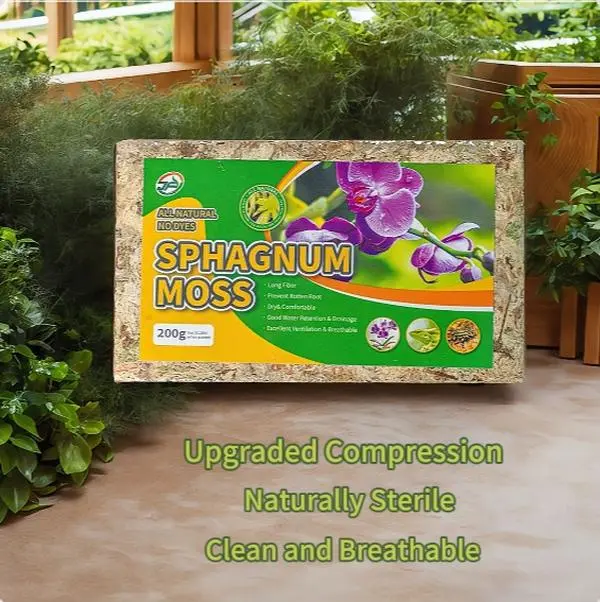 Premium Sphagnum Moss, Long Fibre, High Quality, High Compressibility and Strong Water Absorption, Suitable for Flower Raising, Forest Live Moss for Terrarium, Frogs, Snake, Peat Moss Bedding for Gecko ,Turtle , Salamanders , Orchids Plants