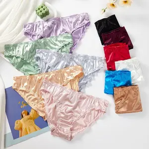 11 Pcs Women's Solid Color Frill Trim Drop Waist Panty,Soft Comfy Breathable Knicker for Daily Wear,Ladies Underwear for All Seasons