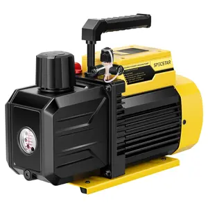 VIVOHOME 3/4 HP 7.2 CFM 110V Dual Stage Rotary Vane HVAC Air Vacuum Pump for R134a R12 R22 R502 R410a Systems with 2 Oil Bottles for Air Conditioner Servicing Resin Degassing and More