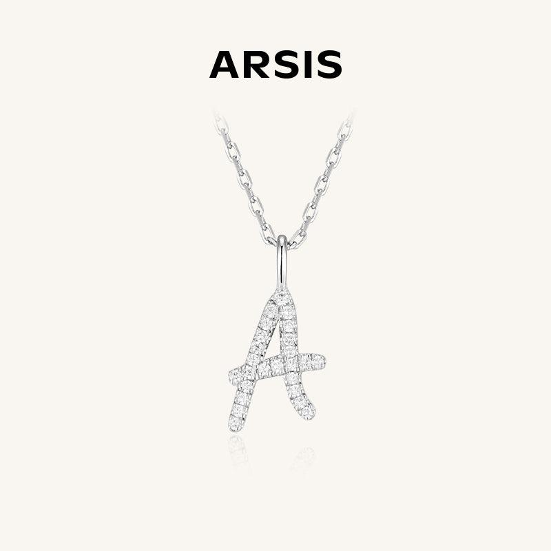 Imprint-Artistic Initial Letter Pendant Necklace [ARSIS JEWELRY]