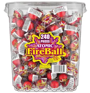 Wonka Atomic Fireball, Candy, Cinnamon Flavor, Individually Wrapped, 7.5 g (240 ct)