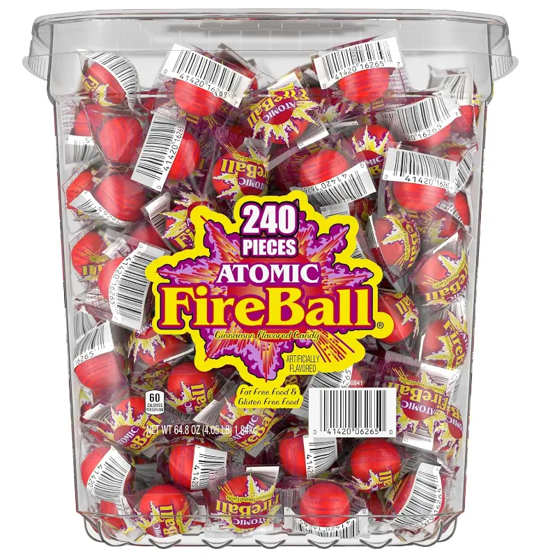 Wonka Atomic Fireball, Candy, Cinnamon Flavor, Individually Wrapped, 7.5 g (240 ct)