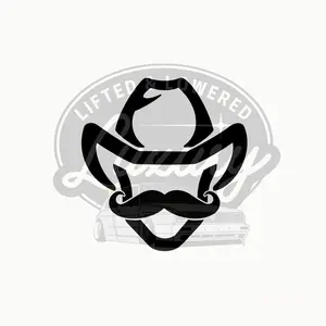 Cowboy Mustache Decal Permanent Vinyl for Truck or Car - Classic Design for Any Vehicle