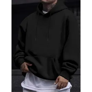 Men'sSolidPocketDrawstringHoodie,RegularFitCasualLongSleeveHoodedSweatshirtforFall&Winter,Men'sClothesforDailyWear