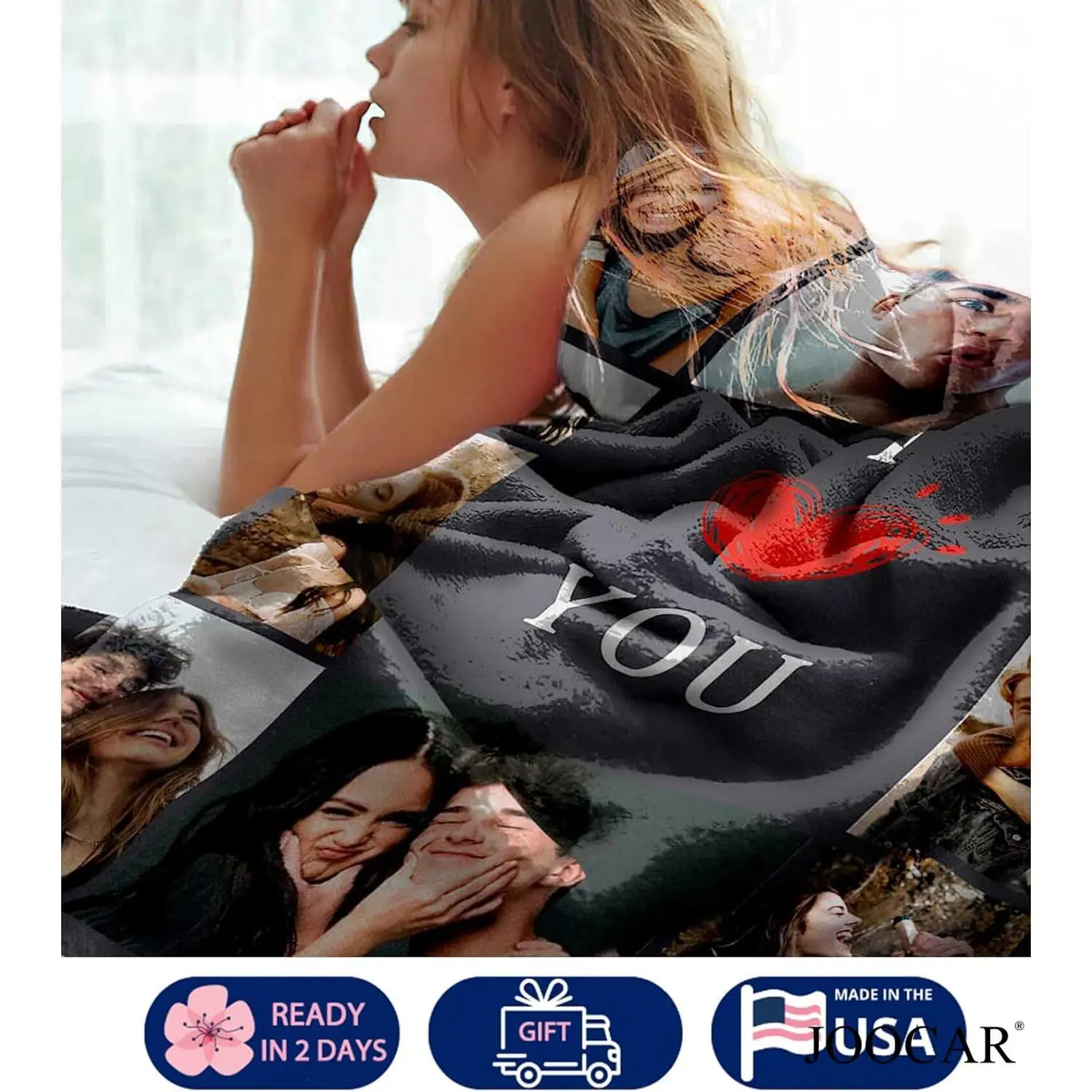 Customized Photo Print Flannel Throw Blanket - Skin-Safe Soft Polyester with Modern Tree Pattern, Machine Washable, Multi-Size (40*50 in, 50*60in-Medium for Teens), Cozy Room Vibes for Indoor Use & Couple Christmas Decor, 30*40 In, Flannel Texture