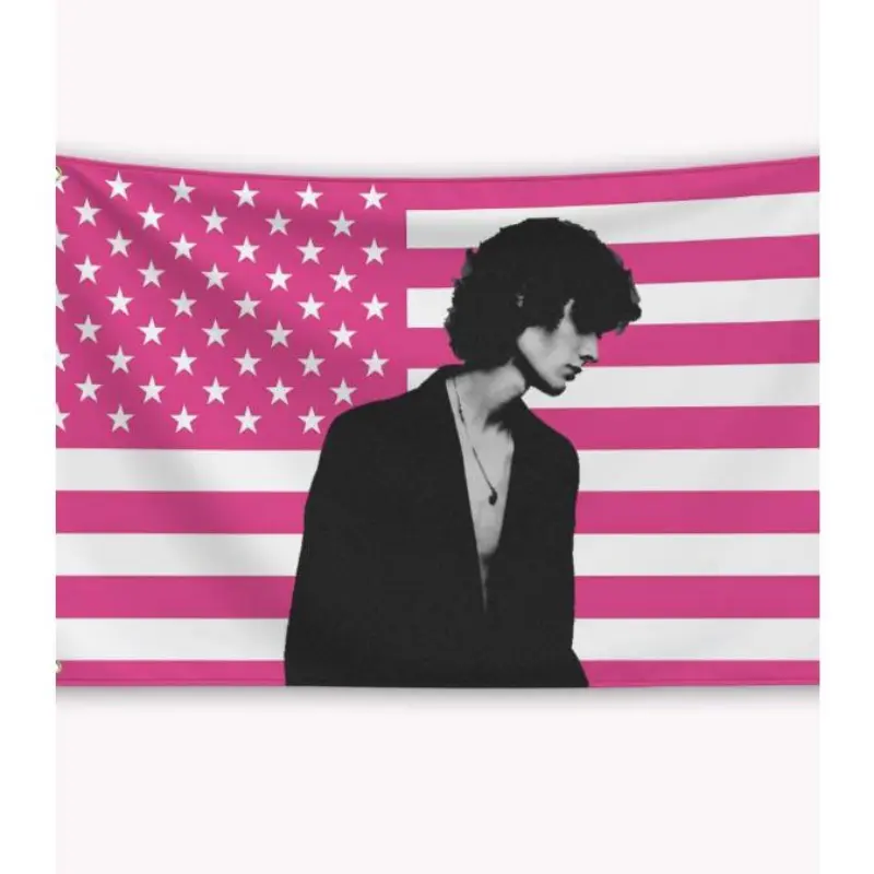 Pink Stars and Stripes American Flag Tapestry, 30*40in Hangable Patriotic Room Art for Independence Day, Living Room Home Decor Supplies