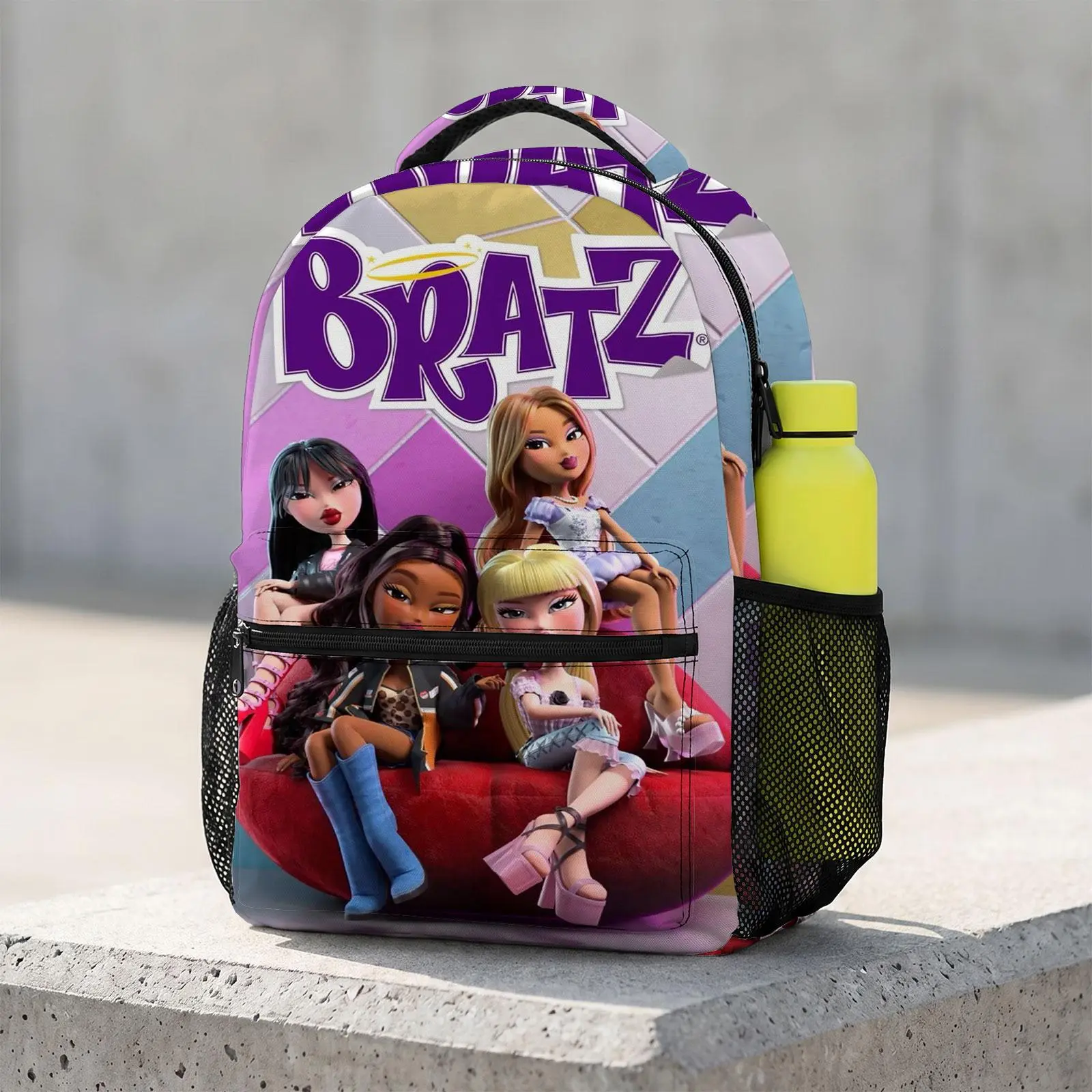Bratz Cute Cartoon School Backpack for Teen Girls | Aesthetic Print Bookbag for Kids & Students | Large Capacity Casual Daypack