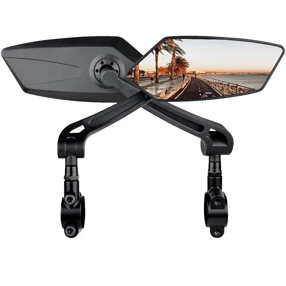 Bike Mirror Handlebar Mount, 360° Adjustable HD Wide Angle Rear View Mirror for Bicycle, Scratch Resistant & Reflective with Enhanced Visibility, Fit for Bike, E-bike, Scooter, Left+Right