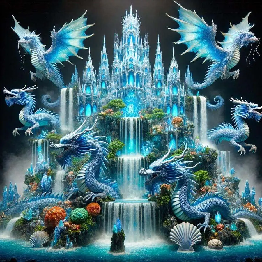 1pcs 5D DIY diamond painting kit, 5D diamond art set, DIY decoration, blue dragon diamond painting kit full round drill DIY, mosaic, diamond art, DIY art home decor, Diamond Art Tools, suitable for Halloween and Christmas, Crafts, Handicraft