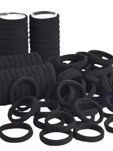 40PCS Black Hair Ties for Women & Girls, High Elasticity Rubber Bands for Ponytails, Ponytail Holders, Vintage Elegant Style Hair Accessories