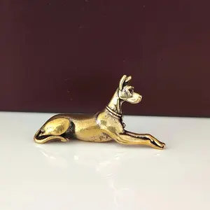 Cute Brass Dachshund Dog Desktop Ornament, Animal Design, Animal Collectible Craft, Collectible Figurines, No Power Required, Decorative Figurine Gift