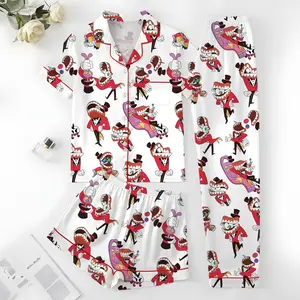 Caine The Amazing Digital Circus Satin Pajamas Set, Pomni Jax Ginger Sleepwear, Aesthetic Anime Pajama Set, Silk Pajamas, Gift for Fans