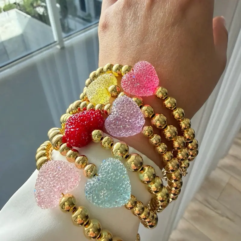 Candy Heart Bracelets, Casual Stylish Fashion Accessory for Daily Wear