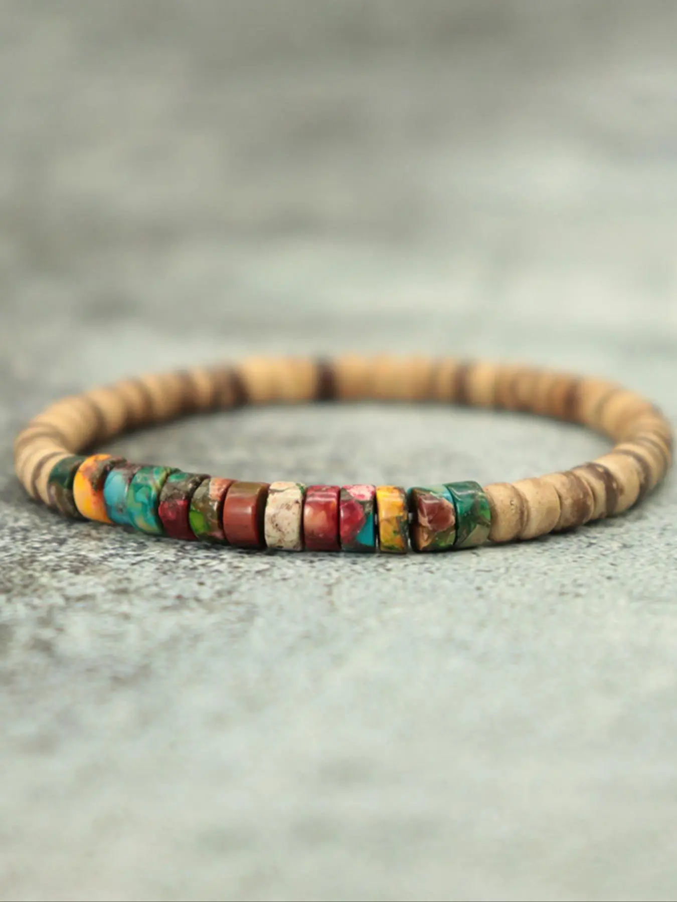 Vintage Wooden Beaded Bracelet, Boho Style Jewelry for Men, Fashion Accessories for Party, Daily Clothing Decor, Trendy All-match & Exquisite Jewelry for Birthday Gift, Stretch Bangle, Fashionable Bracelet, Bohemian Bracelets, Boho Style Bangles