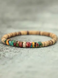 Vintage Wooden Beaded Bracelet, Boho Style Jewelry for Men, Fashion Accessories for Party, Daily Clothing Decor, Trendy All-match & Exquisite Jewelry for Birthday Gift, Stretch Bangle, Fashionable Bracelet, Bohemian Bracelets, Boho Style Bangles