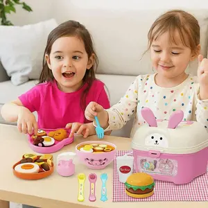 Little BearShape Pudding Feeding Set Pretend Play Early Education Lunch Box Pudding Toy Simulation Model Role Play