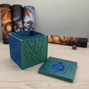MTG Inspired 3D Printed Blue Mana Deck Box | Card Holder with Magnetic Lid | Tabletop Gaming Gift