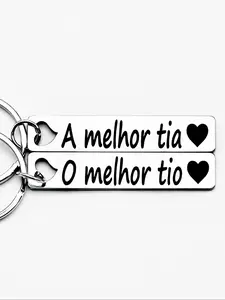 Personalized Stainless Steel Keychain, Cute Keychain for Men & Women, Fashion Accessories for Daily Use, Perfect Gift for Uncle & Aunt