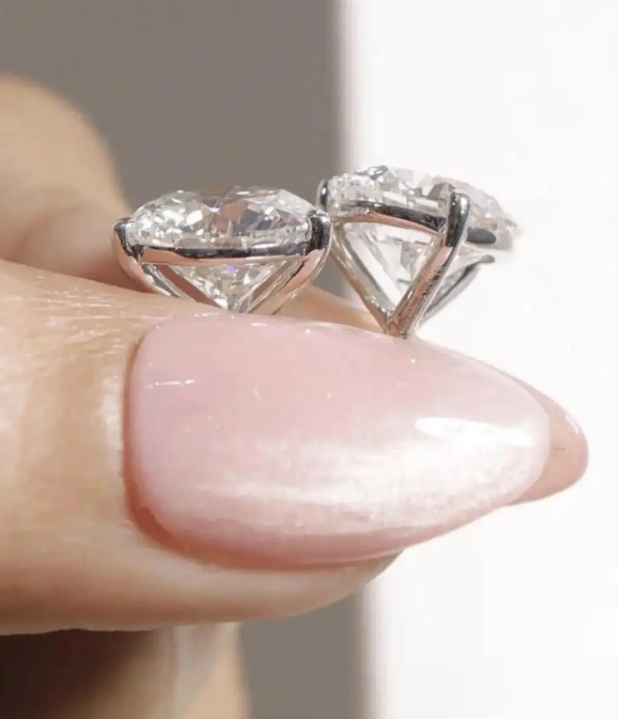 Custom Total 4ct Round Lab Grown Diamond Earstuds, 14K