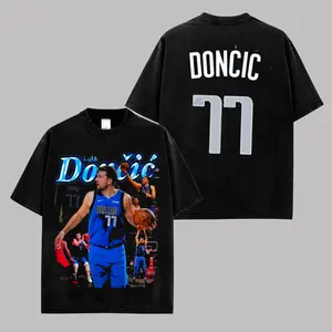 Luka Doncic Dallas Basketball Graphic Tee, Doncic 77 Retro Sports T-Shirt, Vintage Hoops Streetwear Shirt, Inspired Fan Apparel, Oversized Athletic Fashion Tee For Basketball Fans
