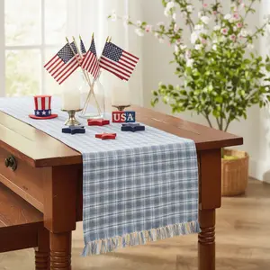 Stanton Dusk Cotton Plaid Table Runner