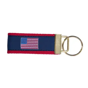 American Flag Key Ring Made in USA - Unique Design with Country Theme