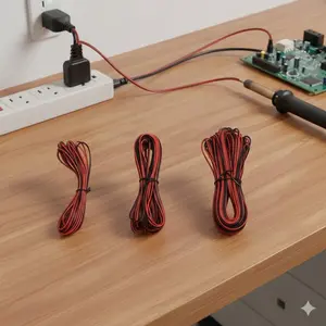 Cut-to-Size Led strip Extension Cable Wire with 2-Pin single Core connectors. Compatible with 5050 & 3528 LEds. diy Home lighting Upgrade Kit for Led Lights, Indoor Decor and Ambience