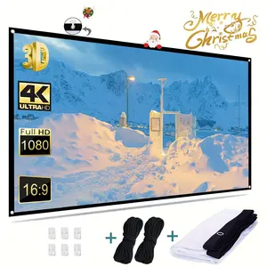 Tuogtci 60-150 Inch Foldable Soft Projection Screen, Outdoor Projector Screen, 4K HD Clear Image, Dual-Sided Design, Portable for Outdoor Activities, Meetings, Parties
