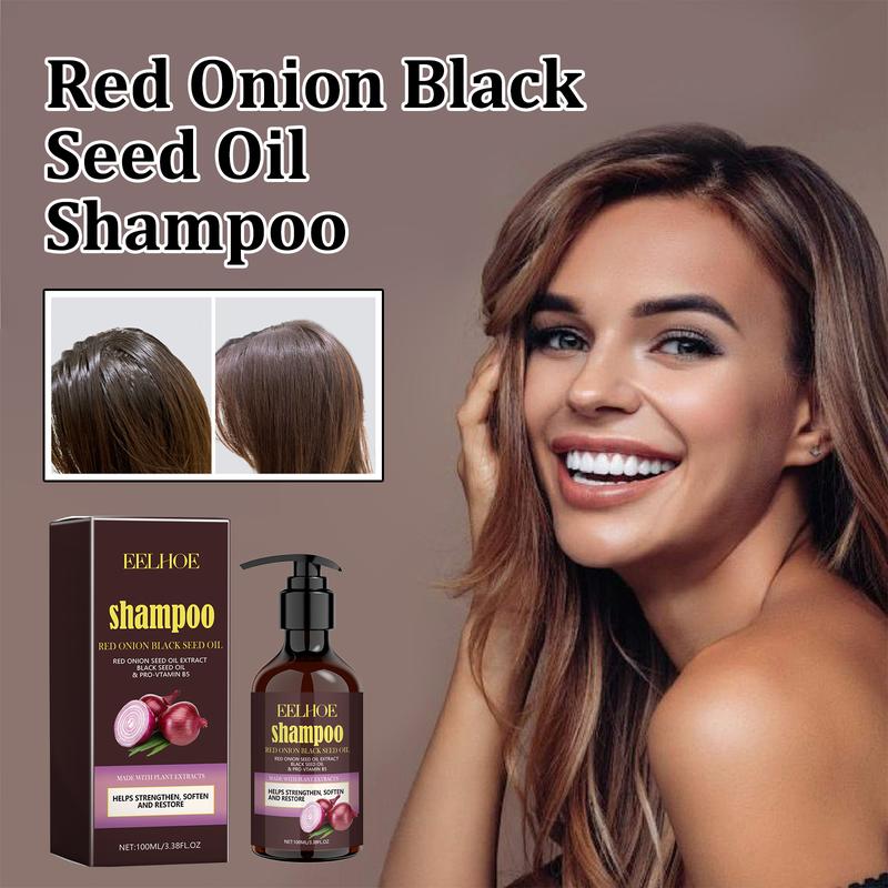 EELHOE Red Onion Black Seed Oil Shampoo For Scalp Cleansing Dandruff Removal Hair Smoothing Oil Control
