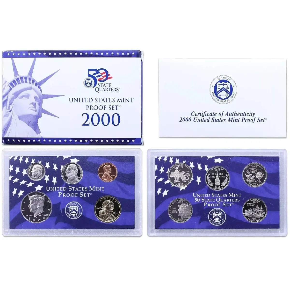 2000 United States Mint Clad Proof Coin Set with COA - AS IS