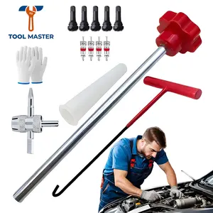 14pc Quick Change Tire Valve Tool Kit with 5 TR413 Valve Stems & 4-Way Tool; Tire Valve Core Replacement Kit for Cars, Trucks, Motorcycles, ATVs; Perfect Christmas & New Year Gift