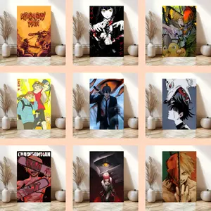 Chainsaw Man Anime Poster & Printed Art Canvas Art Chainsaw Man Manga Wall Art Modern Home Bedroom Decor
