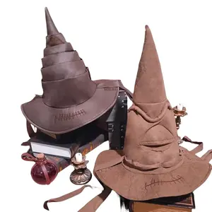 Anime Movies Witch Wizard Hat Potters Sorting Hat Leather Halloween Party Props Dress Up Hat Men Cosplay Costume Accessories