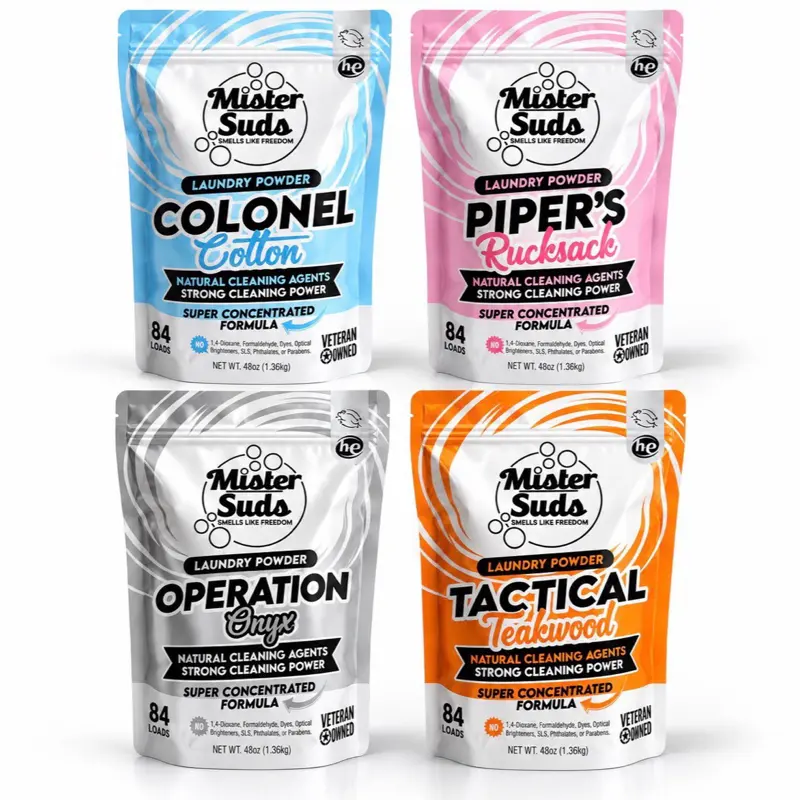 Mister Suds Original Laundry Detergent Powder - 3LB Super Concentrated Formula - 84 Loads - 100% Natural Cleaning Agents - Gentle & Hypoallergenic - Veteran Owned Business