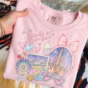 Retro Coquette Bow Just a Girl Shirt, Magical Castle Trip Tee, Cartoon Minni Ears Tee, Girls Vacation 2PLM4