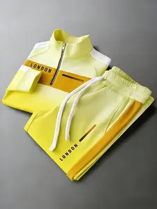 "London Vibes Quarter-Zip Tracksuit | Premium Color-Block Streetwear for Men"