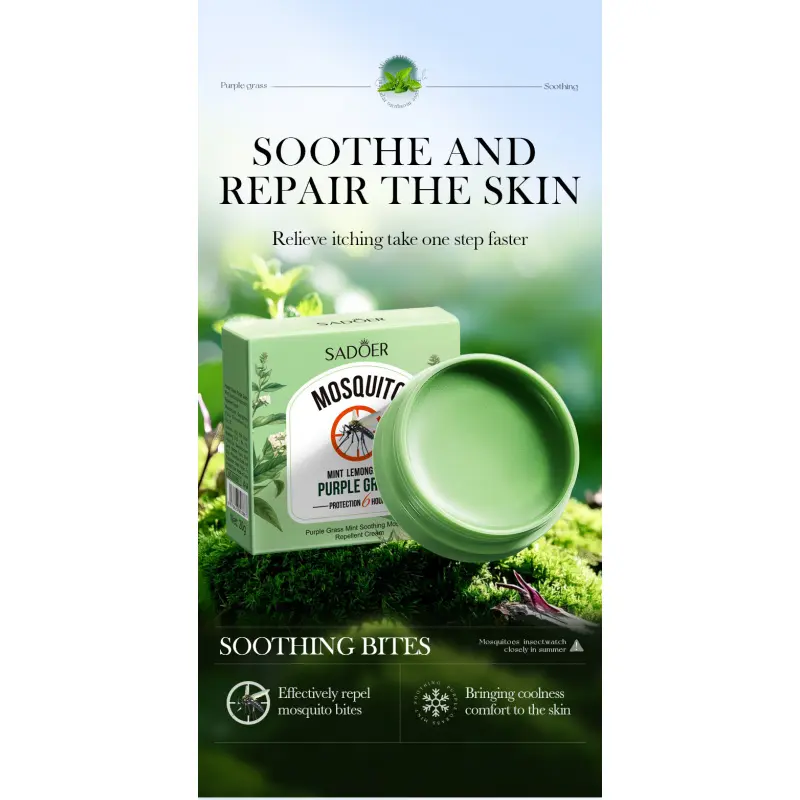 Summer Mosquito Repellent Balm Roll-On, Lithospermum Infused, Natural Mosquito Repellent, Long-Lasting Protection, Soothing Bite Relief Balm, Anti Mosquito