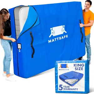 Mattress Bags for Moving and Storage () Heavy Duty Moving Supplies, 8 Sturdy Handles,  Zipper, Mattress Cover Bed Bags, Storage Cover Essentials Packing Protector