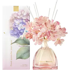Reed Diffuser - 8.5 Oz Cherry Blossom Reed Diffuser with 8 Sticks for  Bathroom Shelf Decor (Simple Luxe Collection)